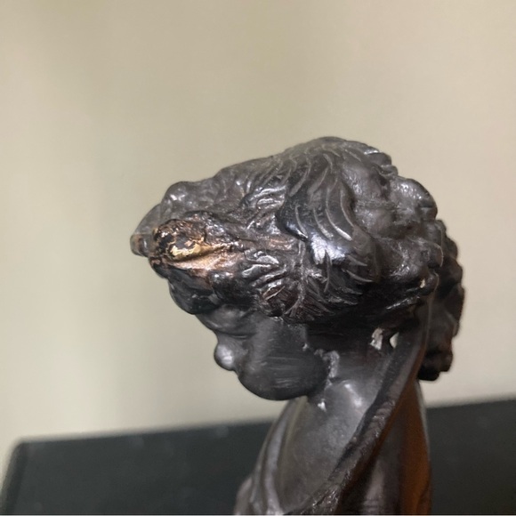 19th Century Vintage Antique Bronze Cast Harvest Putti Child Statue - Picture 8 of 12